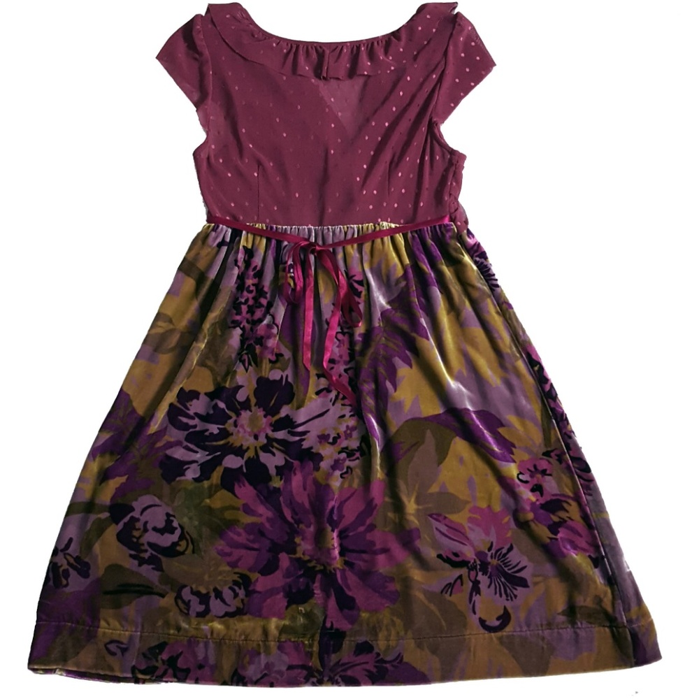Free People Womens Mesh and Velvet Floral Dress - Picture 7 of 8